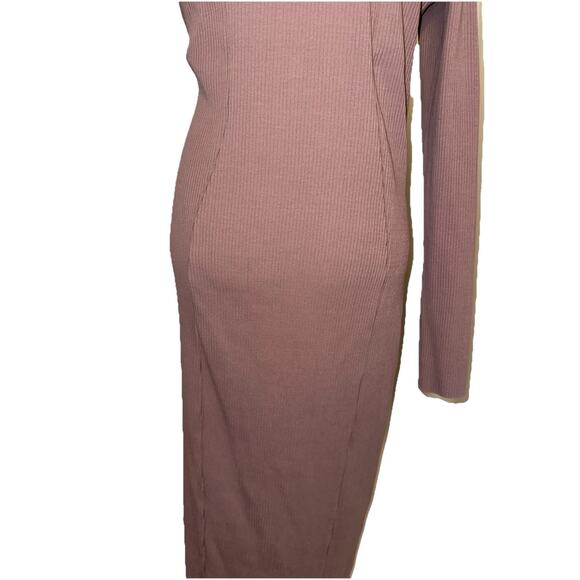 ASOS DESIGN Tall One Shoulder Long Sleeve Rib Midi Dress Size US 16 - Picture 8 of 11
